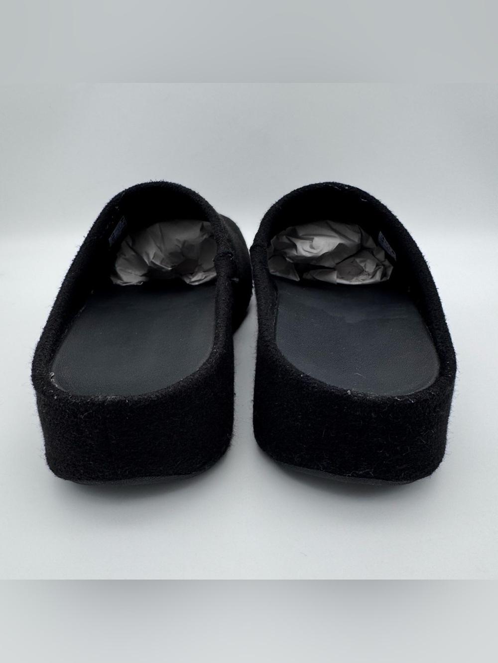 FitFlop Shuv Felt Clogs Black Women Size 7 Comfort Mules Slip On Shoes - Picture 6 of 9